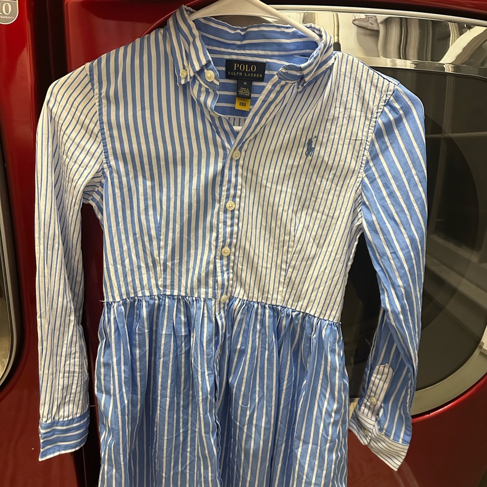 Polo by Ralph Lauren Blue and White Striped Shirt